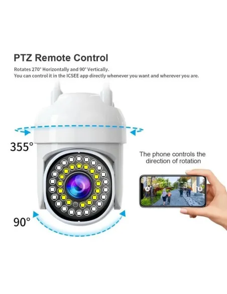 Set 2 Camere IP 360° WiFi JT-8161QJ cu 4 Carduri 32GB | Live & Noapte