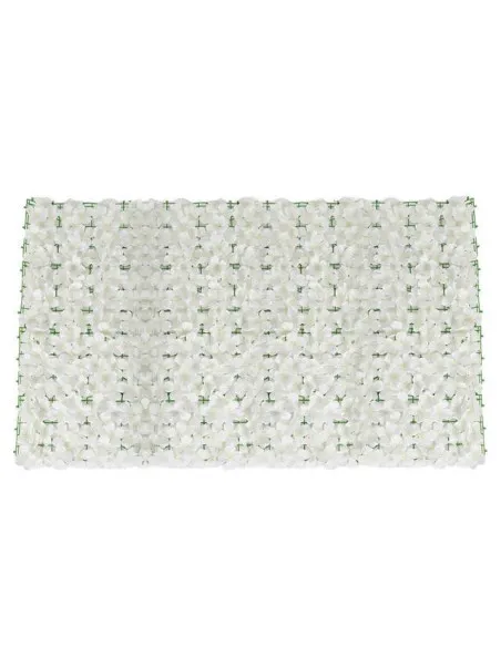 Gard artificial cu flori 100x100 cm, alb