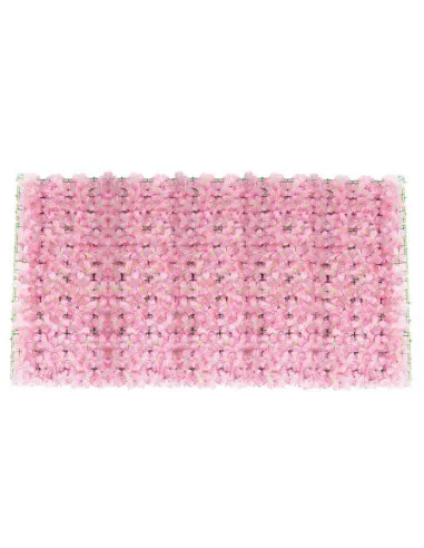 Gard artificial cu flori 100x100 cm, alb