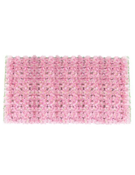 Gard artificial cu flori 100x100 cm, alb