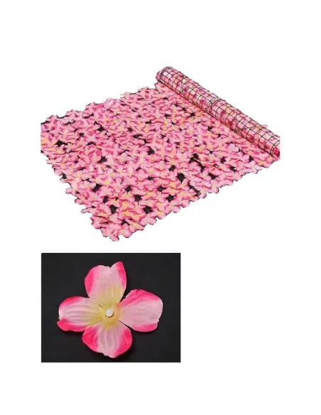 Gard artificial cu flori 100x100 cm, alb