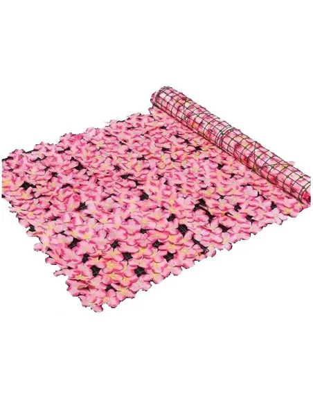 Gard artificial cu flori 100x100 cm, alb