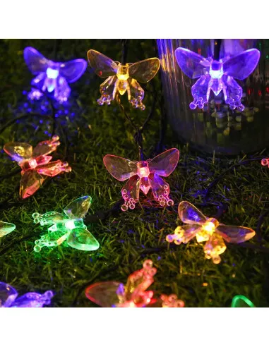 Instalatie solara 50 LED fluturi Fairy, multicolor