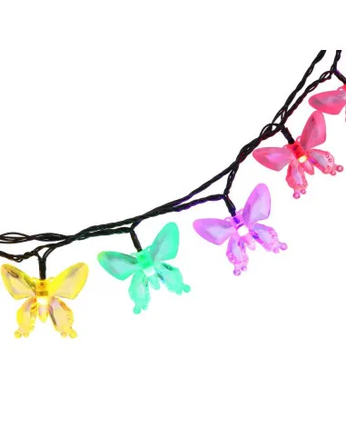 Instalatie solara 50 LED fluturi Fairy, multicolor