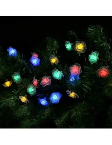 Instalatie solara 50 LED trandafiri, multicolor
