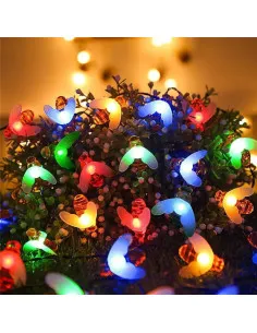 Instalatie solara albinute, 50 led-uri, multicolor, senzor de lumina 2