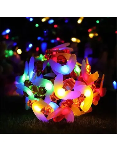 Instalatie solara albinute, 50 led-uri, multicolor, senzor de lumina