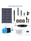 Pompă Solară Fântână POPOSOAP 12W, 160GPH, 4 Duze