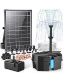 Pompă Solară Fântână POPOSOAP 12W, 160GPH, 4 Duze