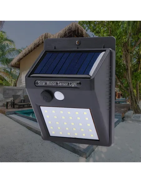 Lampa 30 LED, incarcare solara si senzor miscare