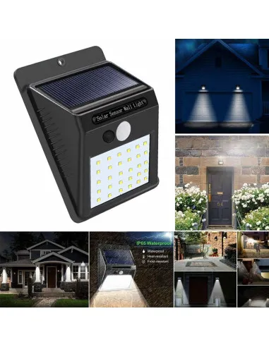 Lampa 30 LED, incarcare solara si senzor miscare