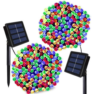Set 2 x Instalatie LED pentru exterior cu incarcare solara, multicolor