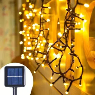 Instalație Solară 300 LED, 30 Metri, Alb Cald, cu Panou Solar și Controler — Set 2 Bucăți 2