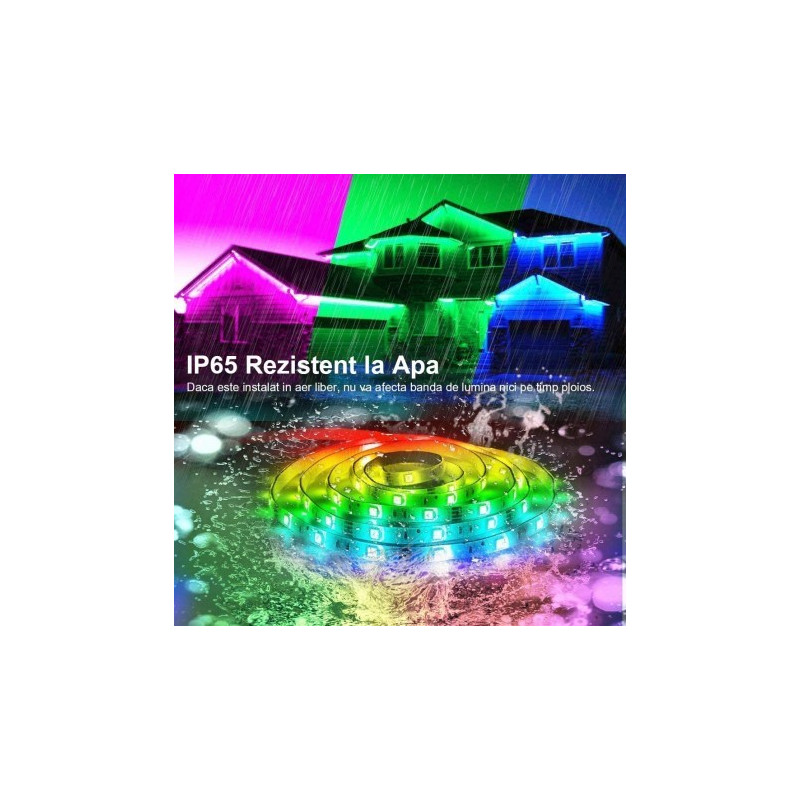 Kit Banda LED RGB, 5 Metri,Sincroniza Muzica,Bluetooth