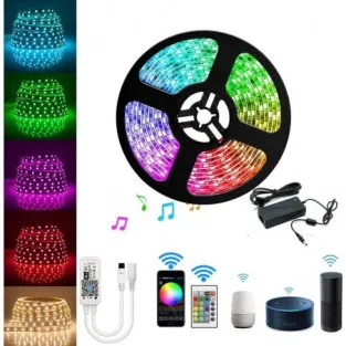Kit Banda LED RGB, 5 Metri,Sincroniza Muzica,Bluetooth