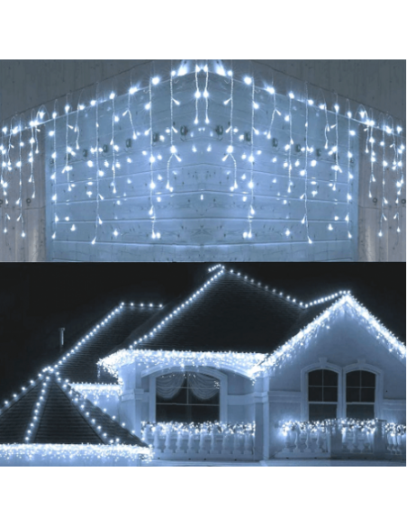 Instalatie pentru Craciun 8 metri - franjuri, 200 LED-uri tip
