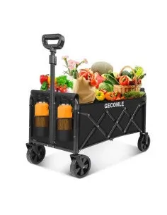 Cărucior Pliabil pentru Transport 100L, Suport Băuturi, Roți All-Terrain, Pliere Rapidă 2