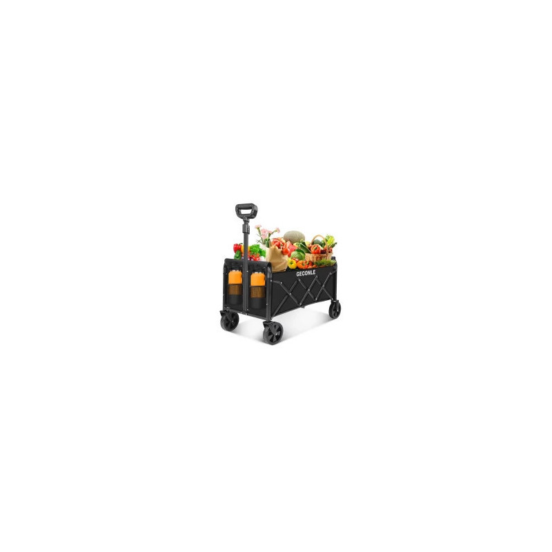 Cărucior Pliabil pentru Transport 100L, Suport Băuturi, Roți All-Terrain, Pliere Rapidă