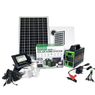 Kit sistem solar GD-150L , Invertor 220V 150W, Panou fotovoltaic 40W, cu 4 Becuri si Proiector LED