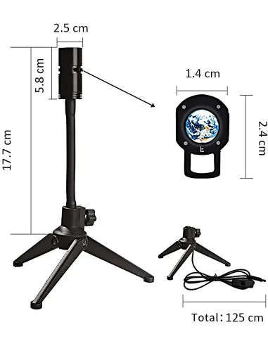 Lampă proiector luna/ pamant pentru interior cu led de 3w, cu stativ