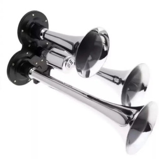 Claxon auto cu 3 goarne 12/24V, electrovalva