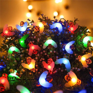 Instalație Solară cu Albinuțe, 50 LED-uri Multicolor, Senzor de Lumină, Interior/Exterior 2