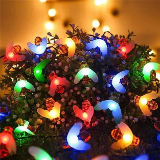 Instalație Solară cu Albinuțe, 50 LED-uri Multicolor, Senzor de Lumină, Interior/Exterior 2