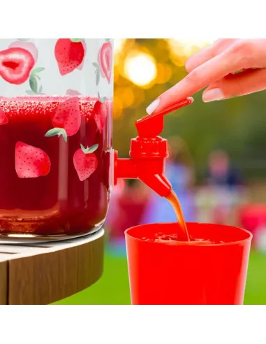 Borcan de Limonadă cu Robinet și 4 Pahare din Plastic, 3,8 L