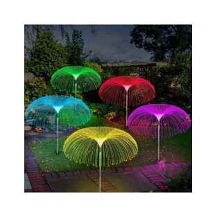 Set 4 x Lampa solara tip meduza cu fibra optica LED RGB