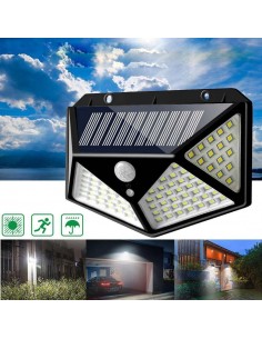 Set 10 x Lampa 100 LED cu panou solar, senzor de miscare 2