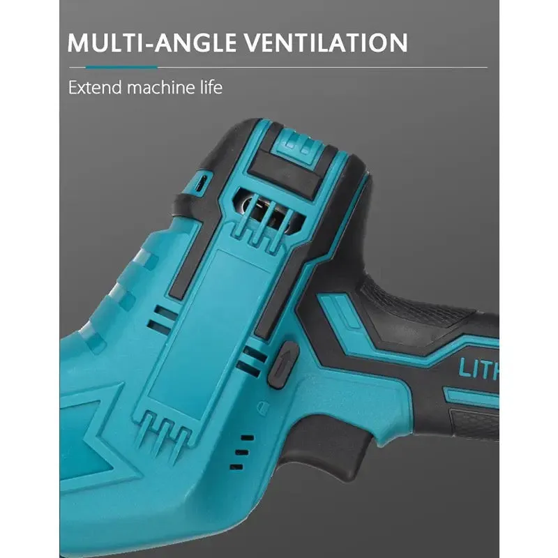 Fierăstrău Sabie cu Acumulator 24V, 2 Acumulatori + 4 Lame Incluse, 0-3100 RPM, Geantă Transport