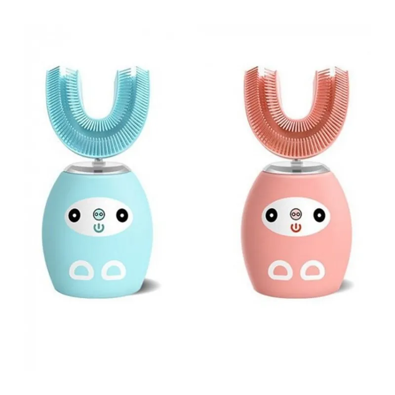 Periuta de dinti electrica pentru copii, forma de U, cu incarcare USB, 4 trepte