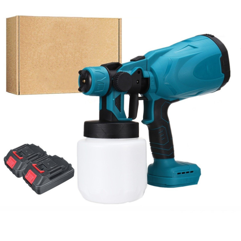 Pistol de vopsit cu 2 acumulatori, 24V, rezervor 800 ML, putere 650 ML/ min