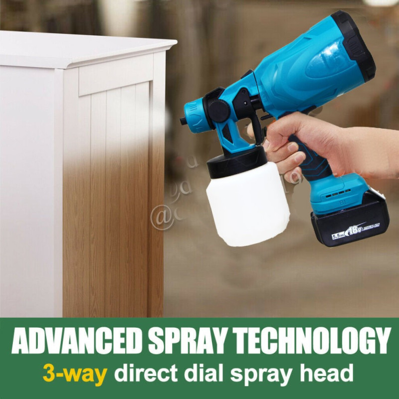 Pistol de vopsit cu 2 acumulatori, 24V, rezervor 800 ML, putere 650 ML/ min