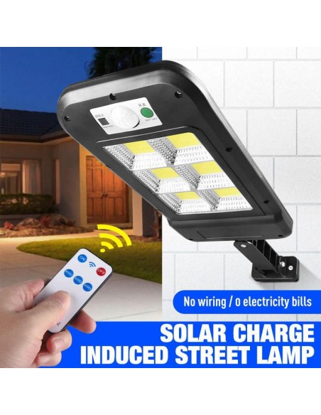Set 4 x Lampa solara cu 6 celule, LED-uri COB si telecomanda