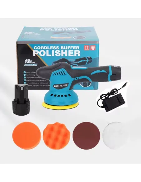 Aparat Polish Auto Portabil, 12V, Fără Fir, 2500-5000 RPM, 6 Viteze