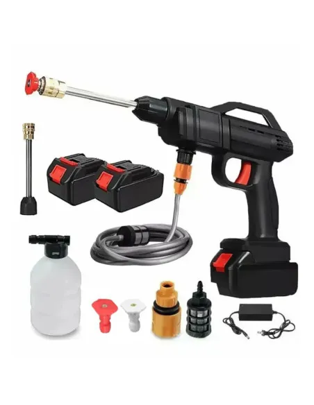 Pistol de spalat cu presiune, 8L/min, cu acumulator de 48Vf, trusa plastic