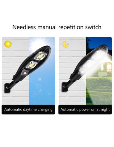 Lampa stradala solara, 90 LED COB, 3 moduri, telecomanda inclusa
