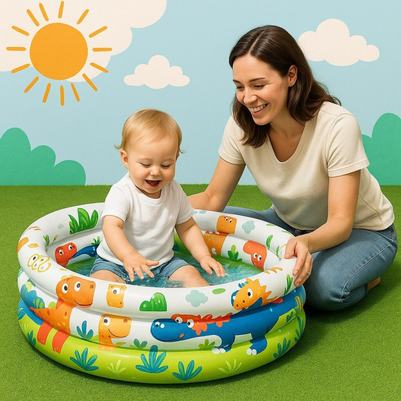 Piscină Gonflabilă Intex pentru Copii, Model Dinozauri, Ø61x22 cm, 28 L