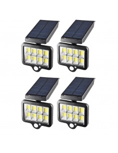 Set 4 x Proiector solar 160 LED 8 COB senzor de lumina si 2