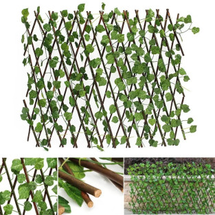 Gard artificial cu frunze verzi, 100 x 250 cm 2