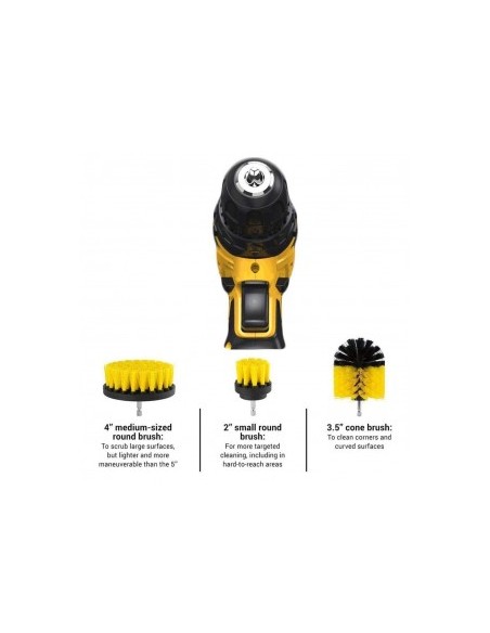 Set 3 perii curatare cu adaptor pentru bormasina/autofiletanta