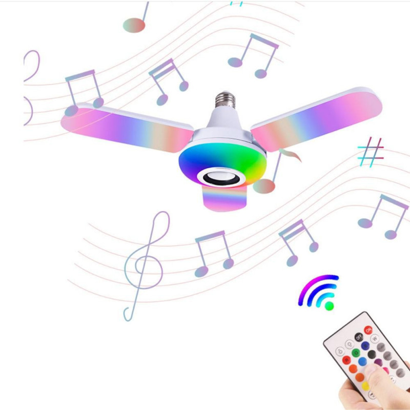 Lampa muzicala Bluetooth cu ventilator si