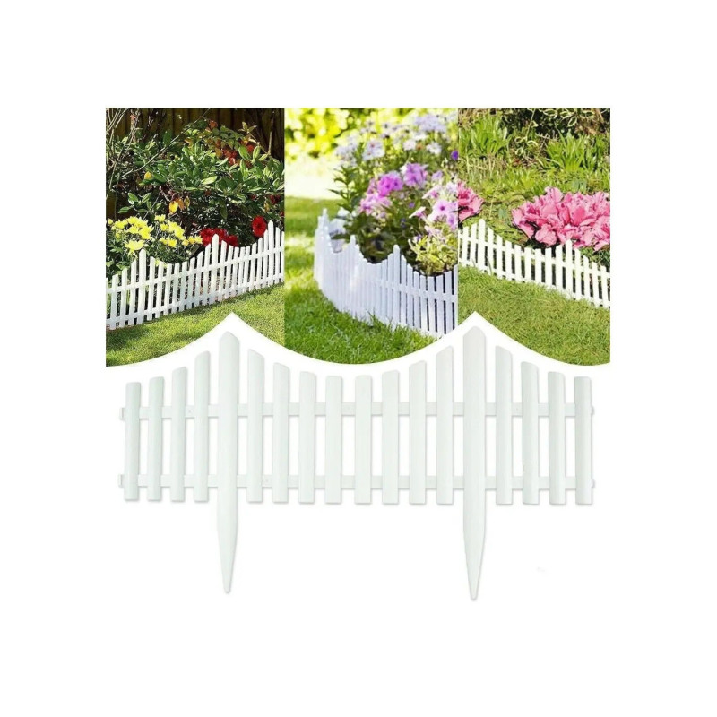 Set 5 garduri decorative din plastic, 60 x 32 cm, ALB