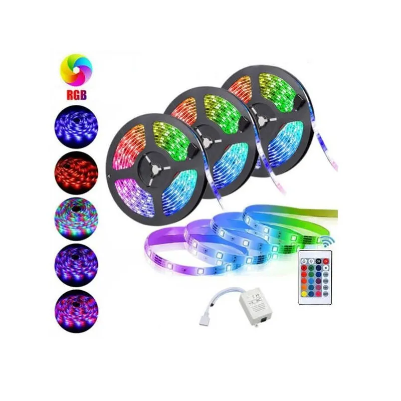 Set 3 x banda led rgb multicolor cu telecomanda, 5 metri