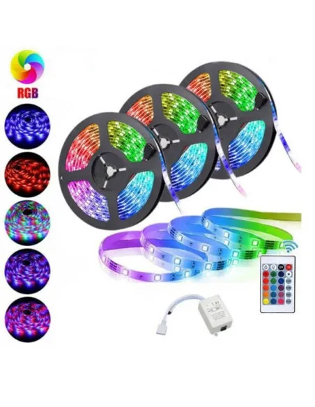 Set 3 x banda led rgb multicolor cu telecomanda, 5 metri