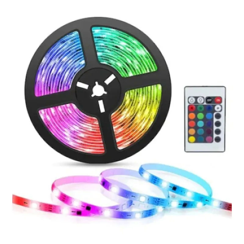 Set 3 x banda led rgb multicolor cu telecomanda, 5 metri