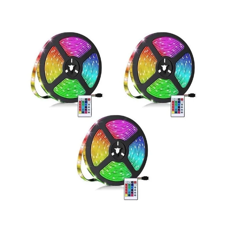 Set 3 x banda led rgb multicolor cu telecomanda, 5 metri