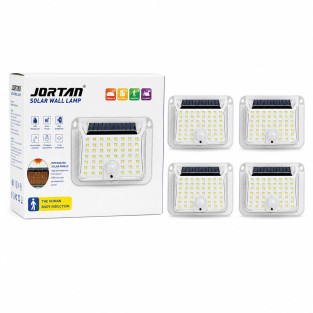 Set 4 Lămpi Solare 90 LED Jortan, Senzor de Mișcare, IP65, 1200mAh