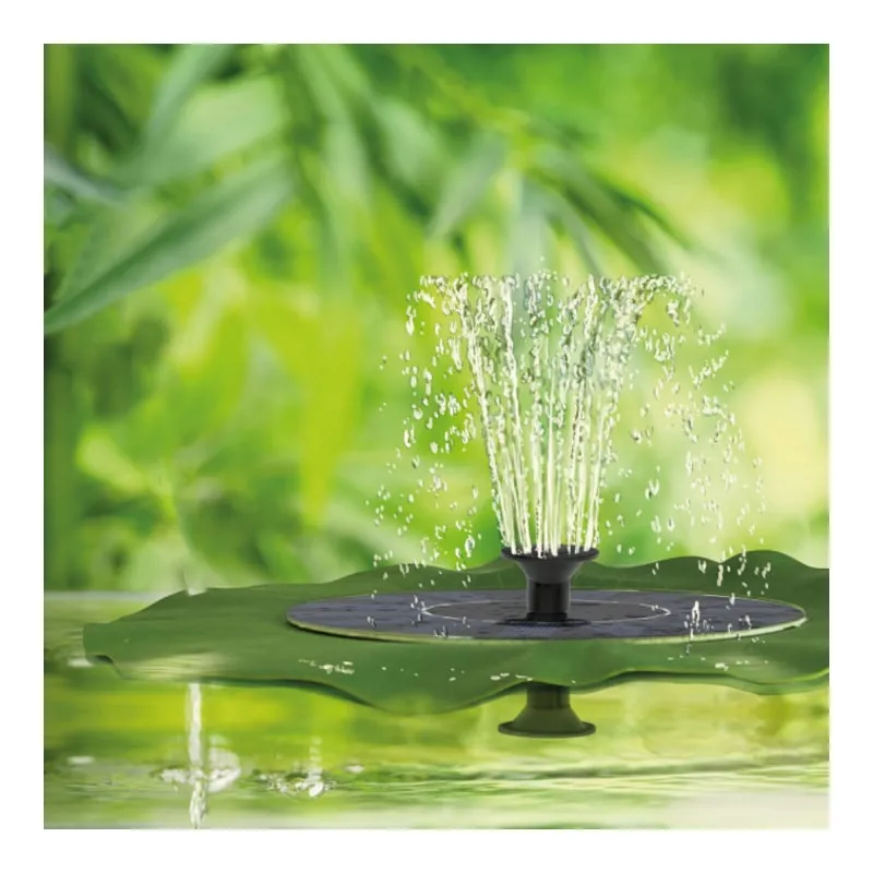 Fântână Arteziană Solară Plutitoare, Model Frunză de Lotus, 6 Duze, 1,4W/7V, Jet 50 cm